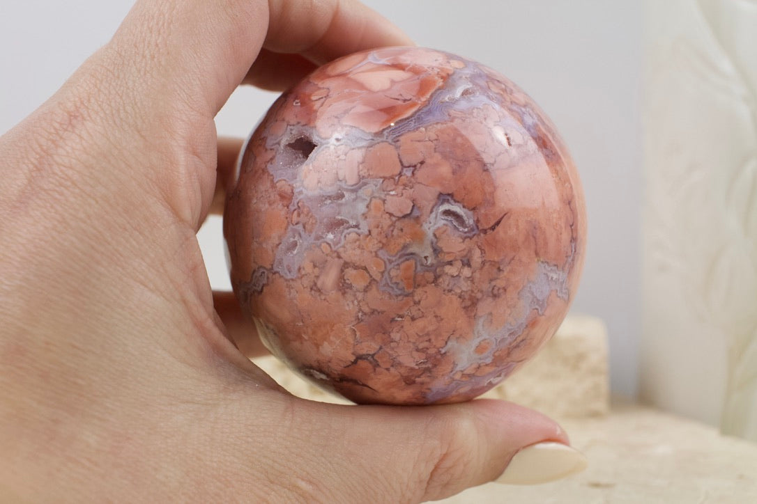 Pink Agate Sphere 6.3cm