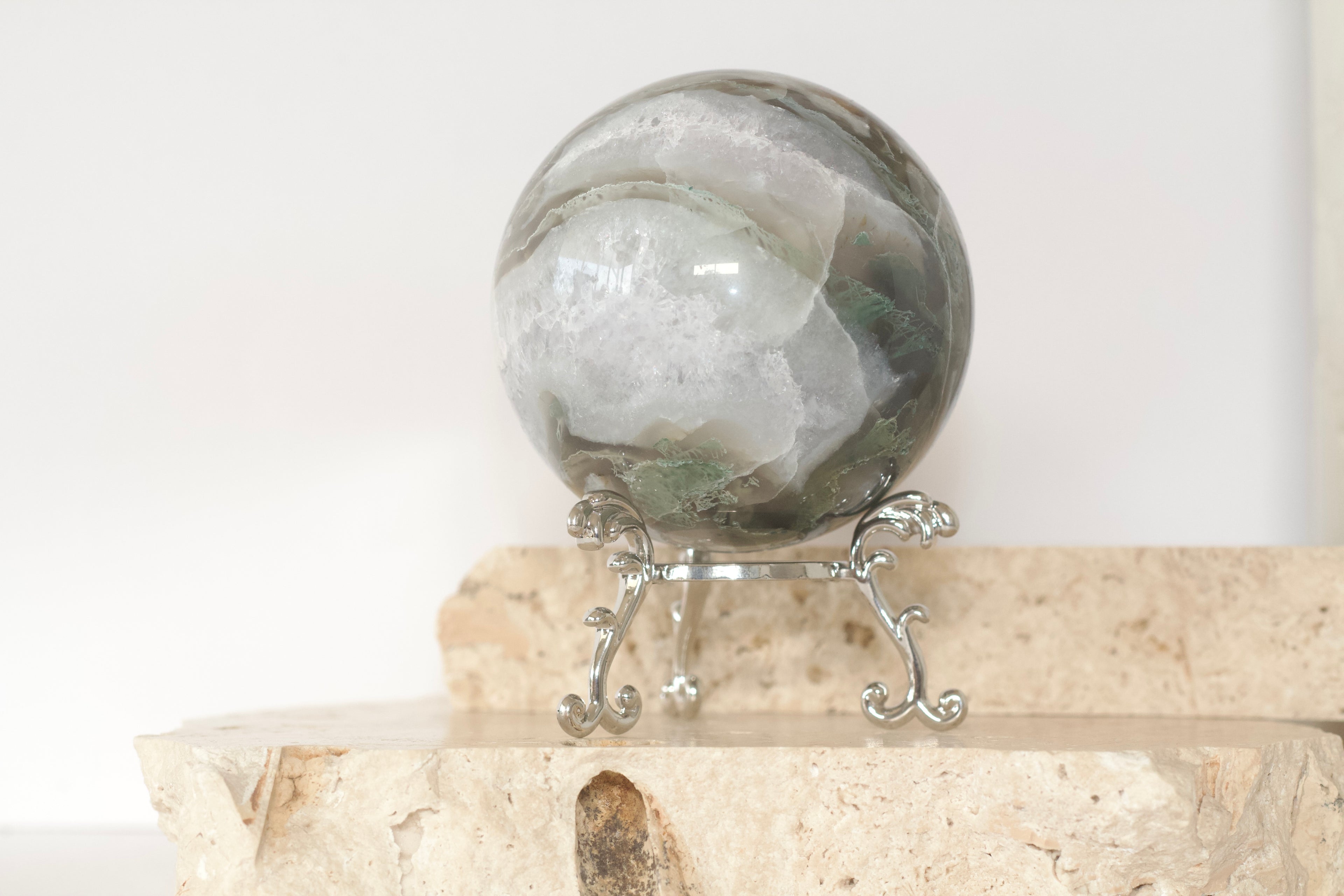 Moss Agate Statement Sphere 8cm