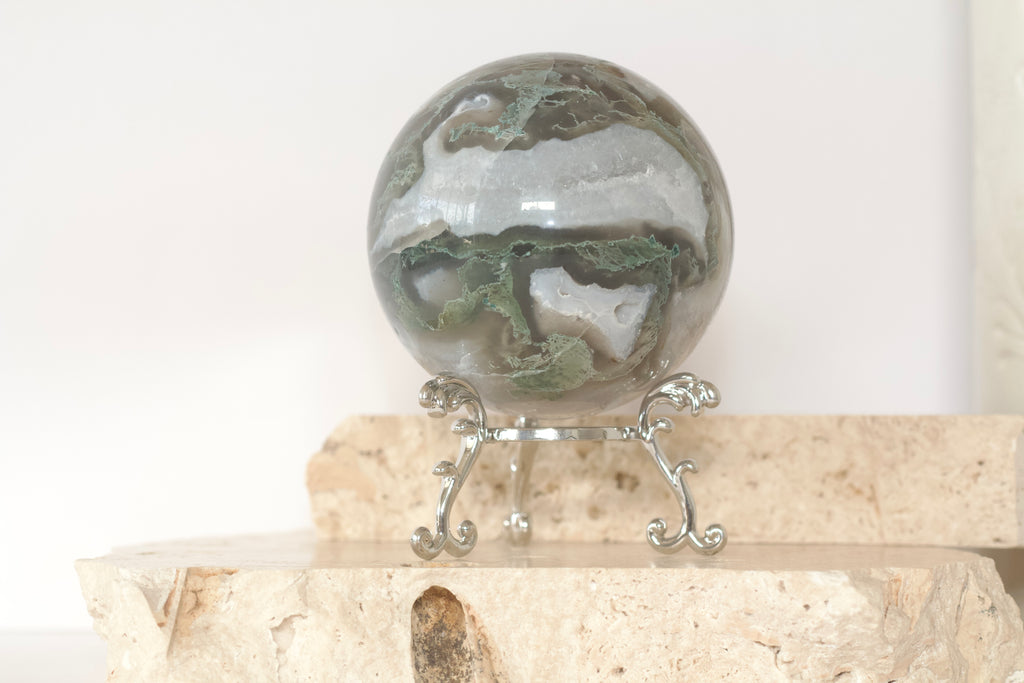Moss Agate Statement Sphere 8cm