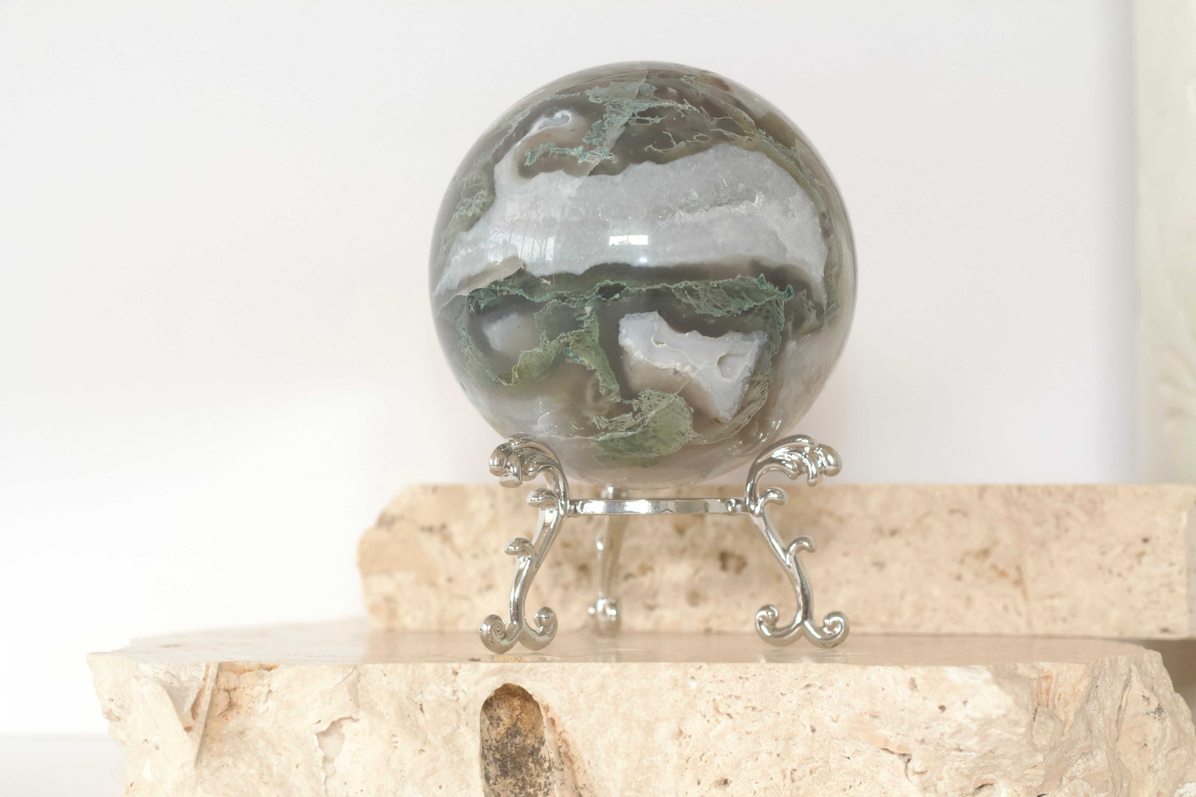 Moss Agate Statement Sphere 8cm