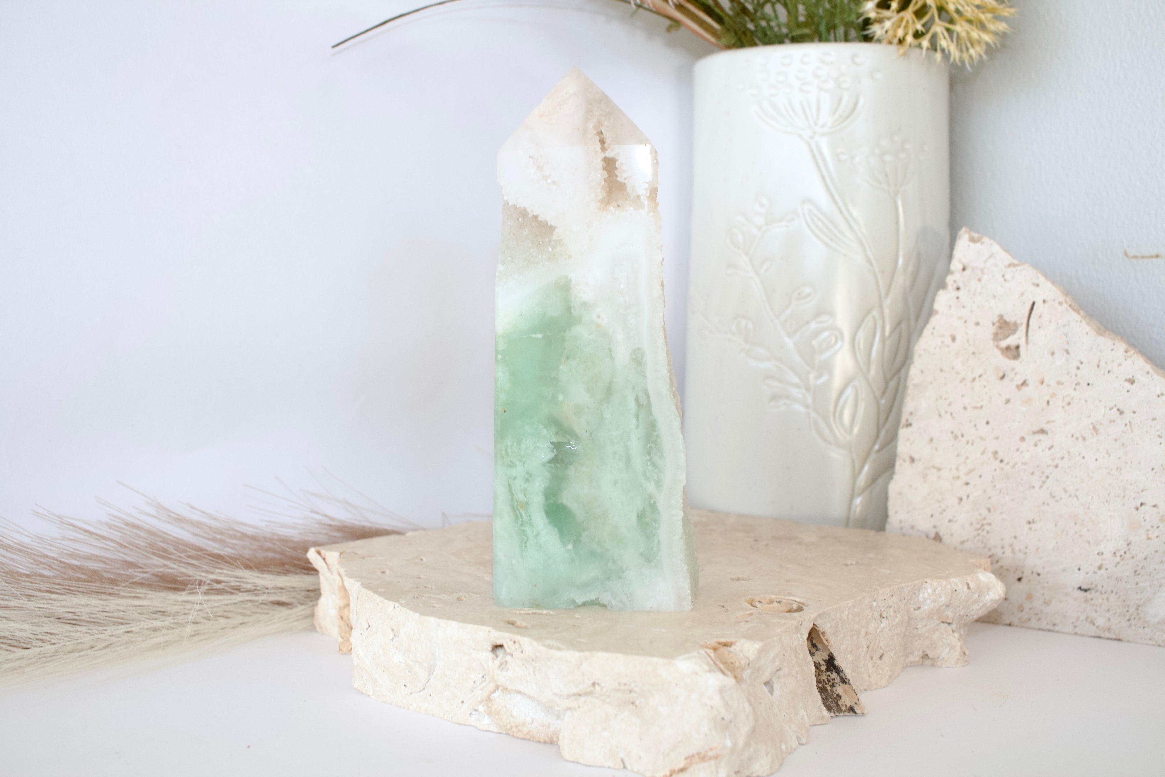 Fluorite Sugar Drusy Tower 15cm