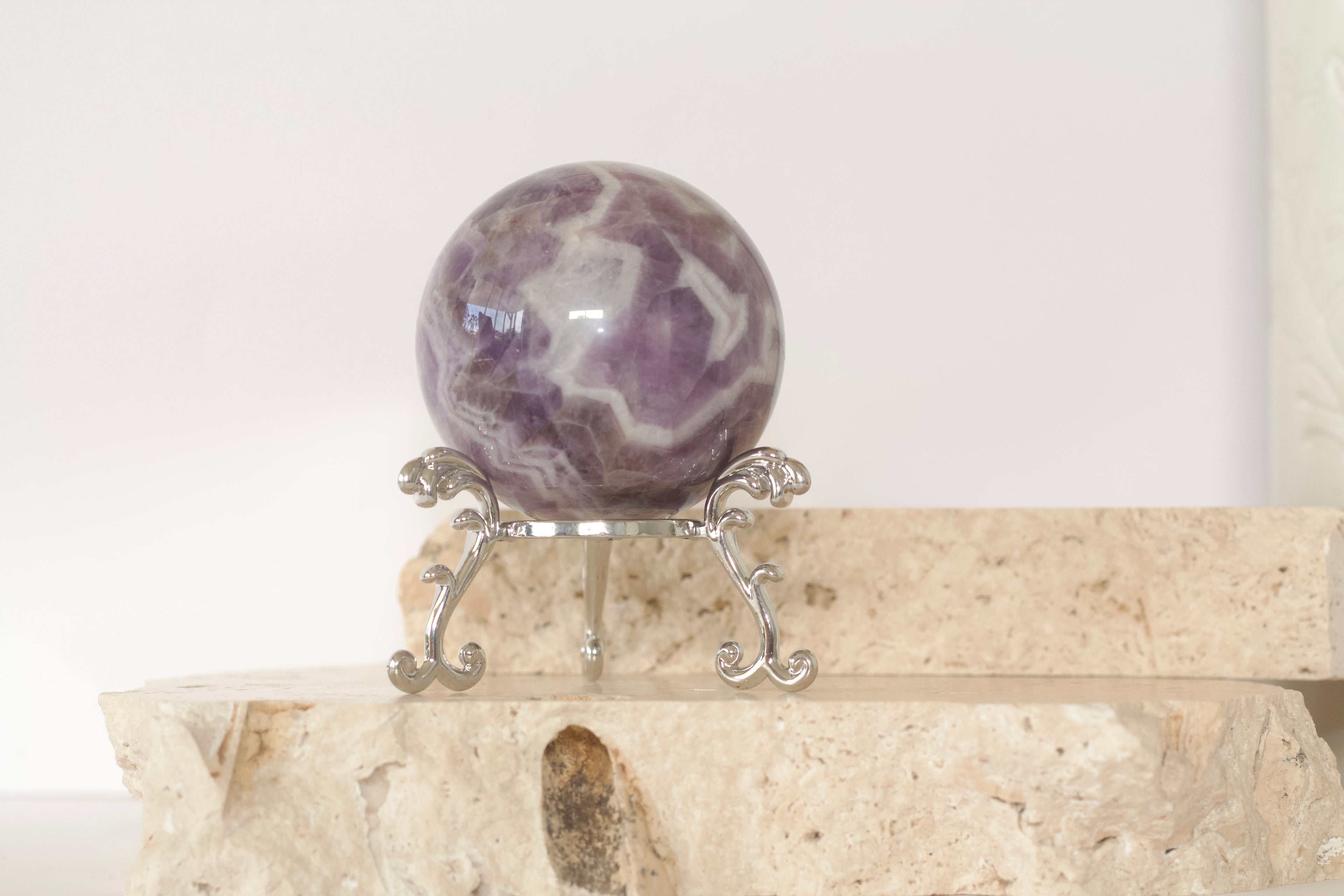 Chevron Amethyst Sphere 6.2cm