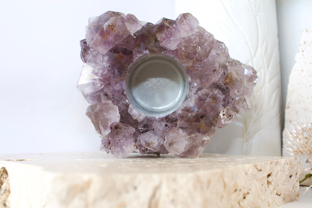 Amethyst Tea Light Candle Holder 12cm