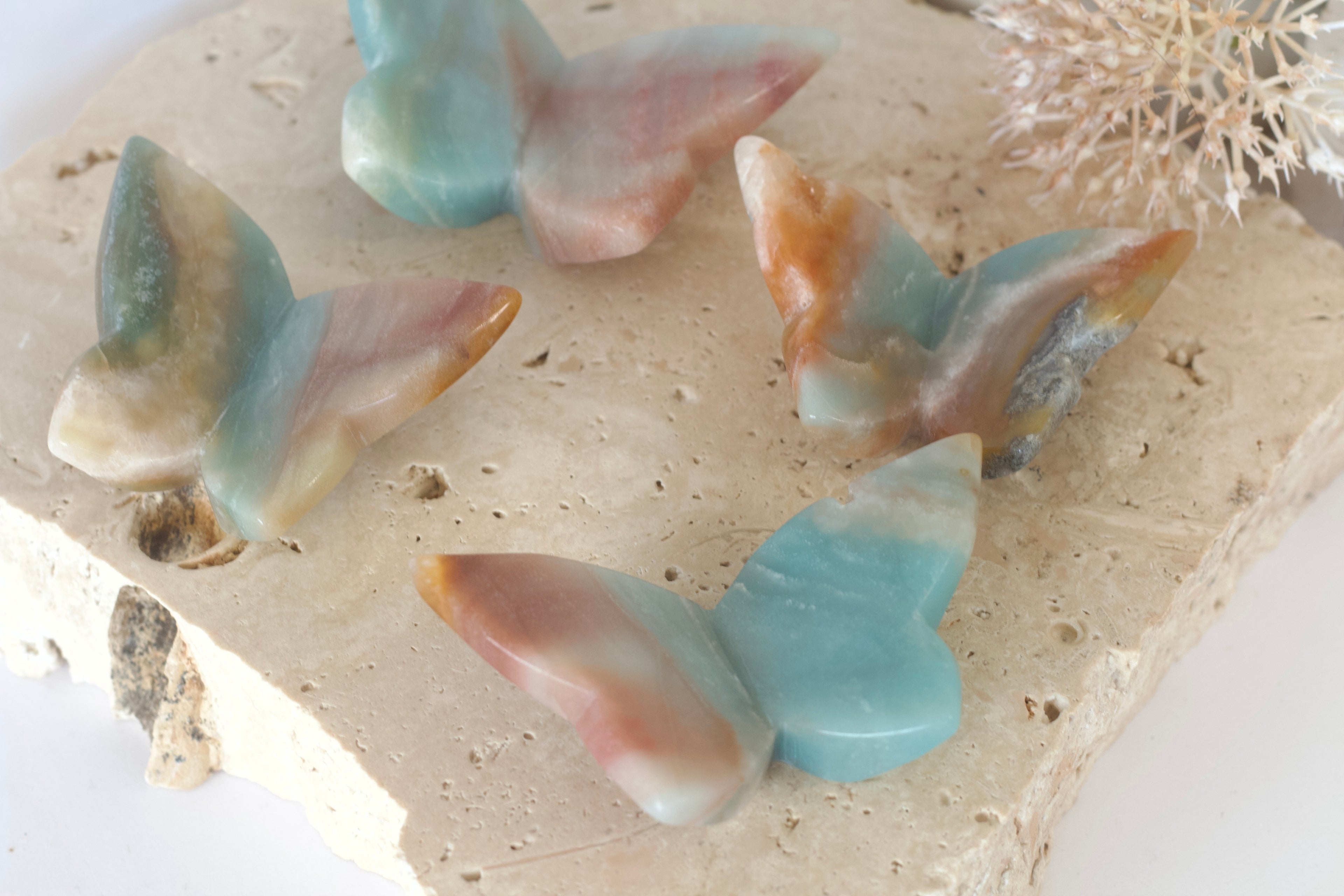 Caribben Calcite 3D Butterfly Carving 7cm