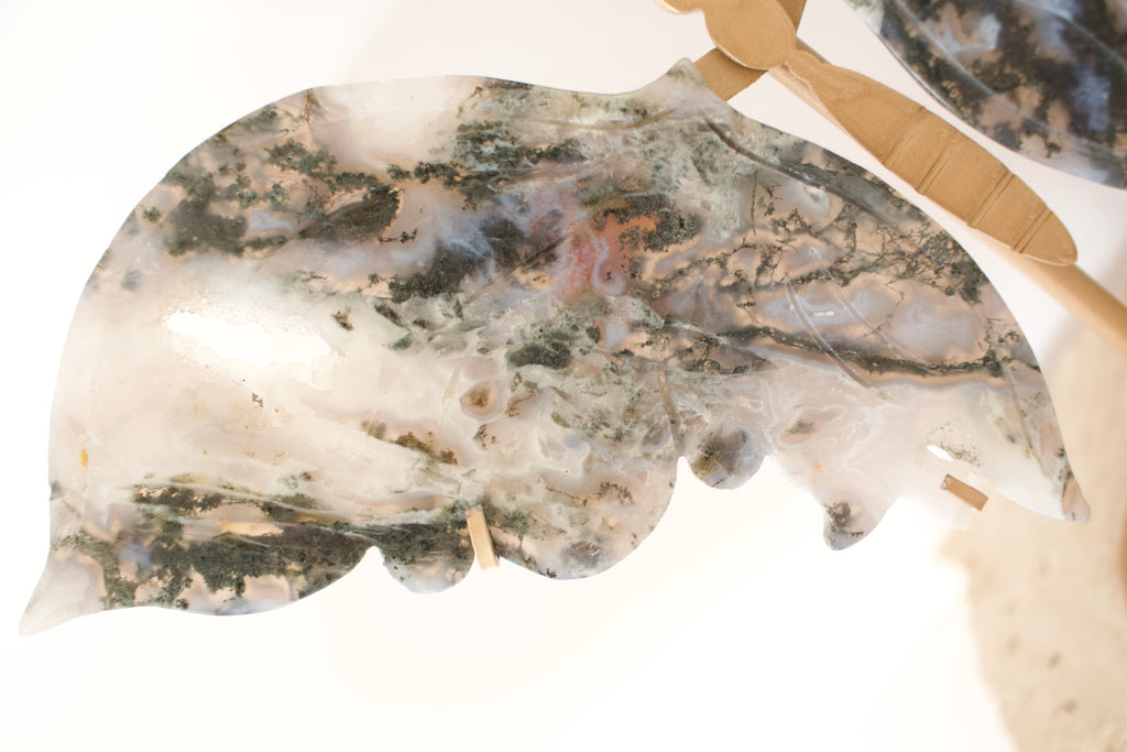 Large Moss Agate Wings 27cm