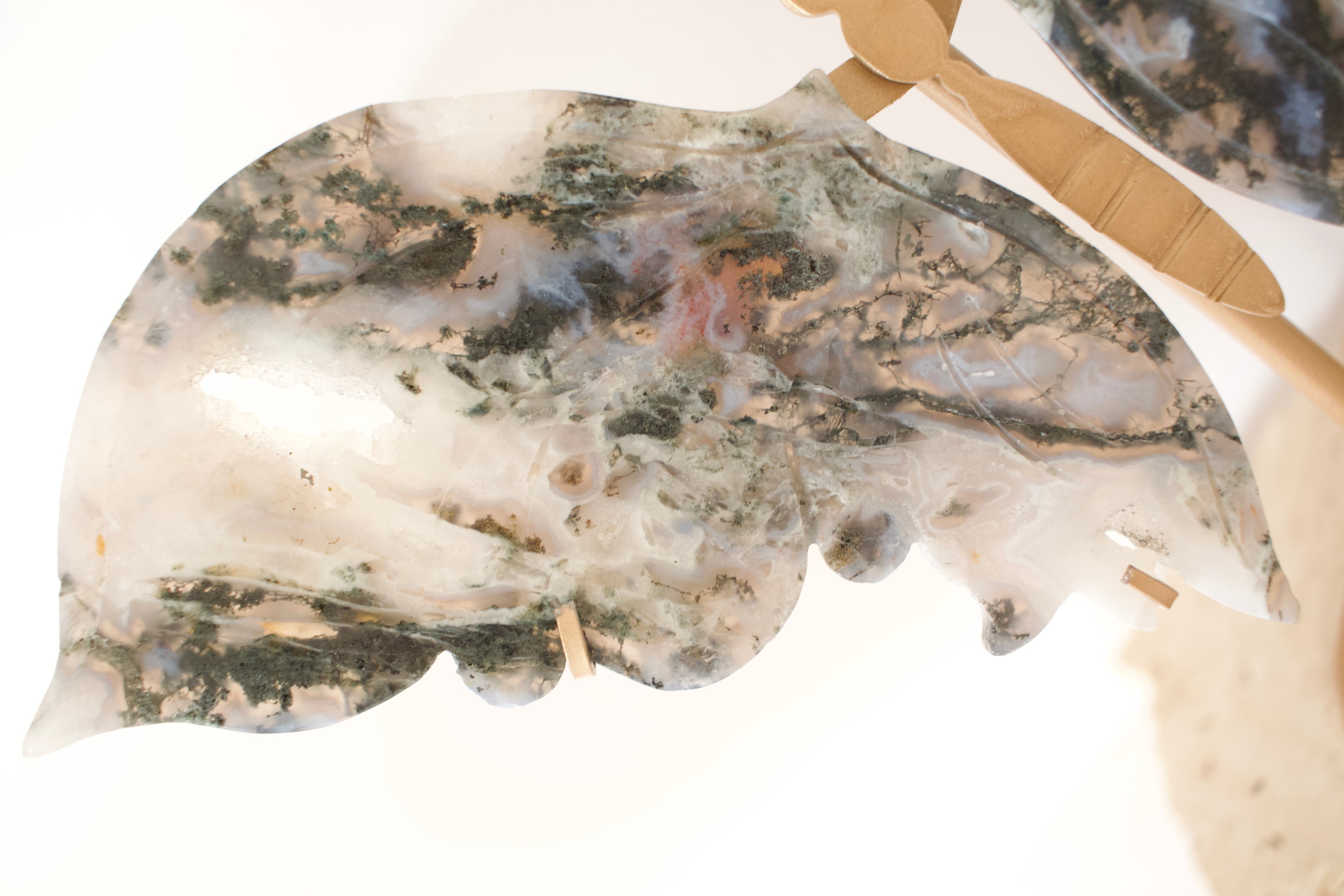Large Moss Agate Wings 27cm