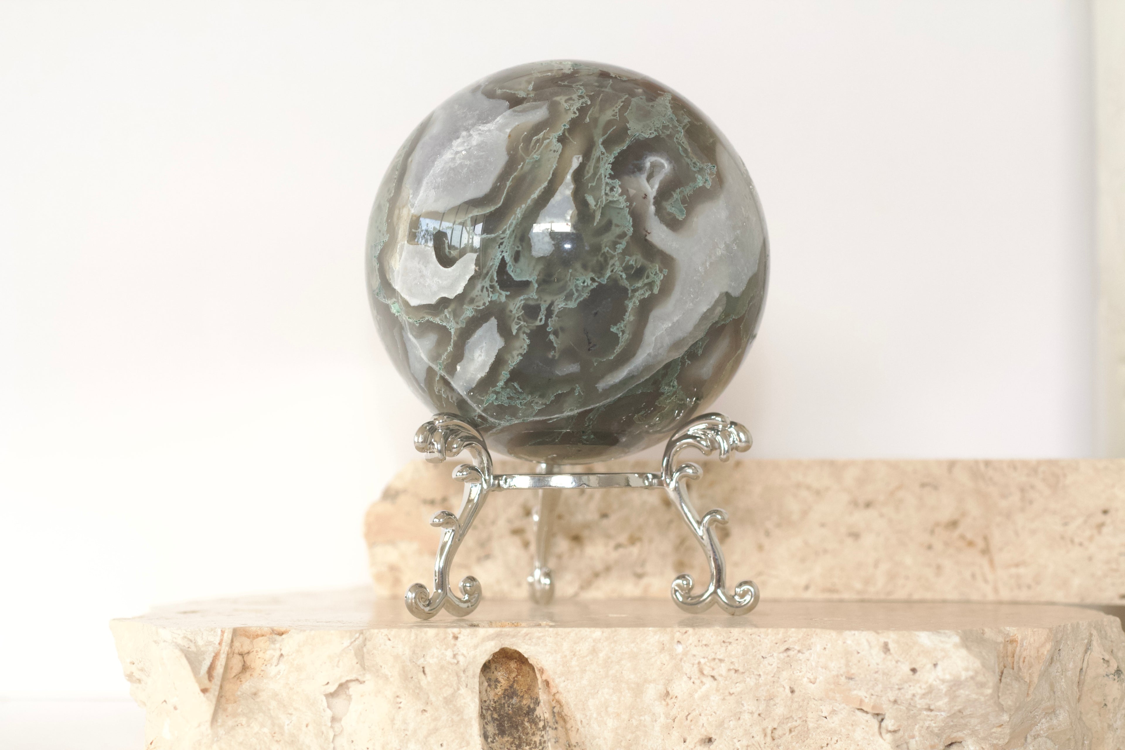 Moss Agate Statement Sphere 8cm