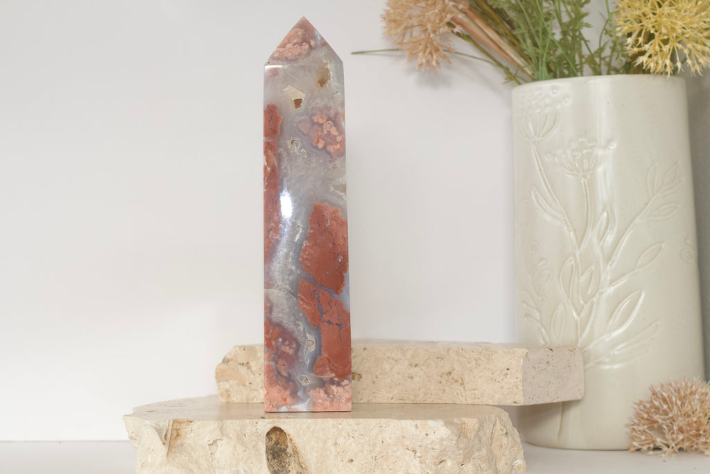 Pink Agate Towers 18cm