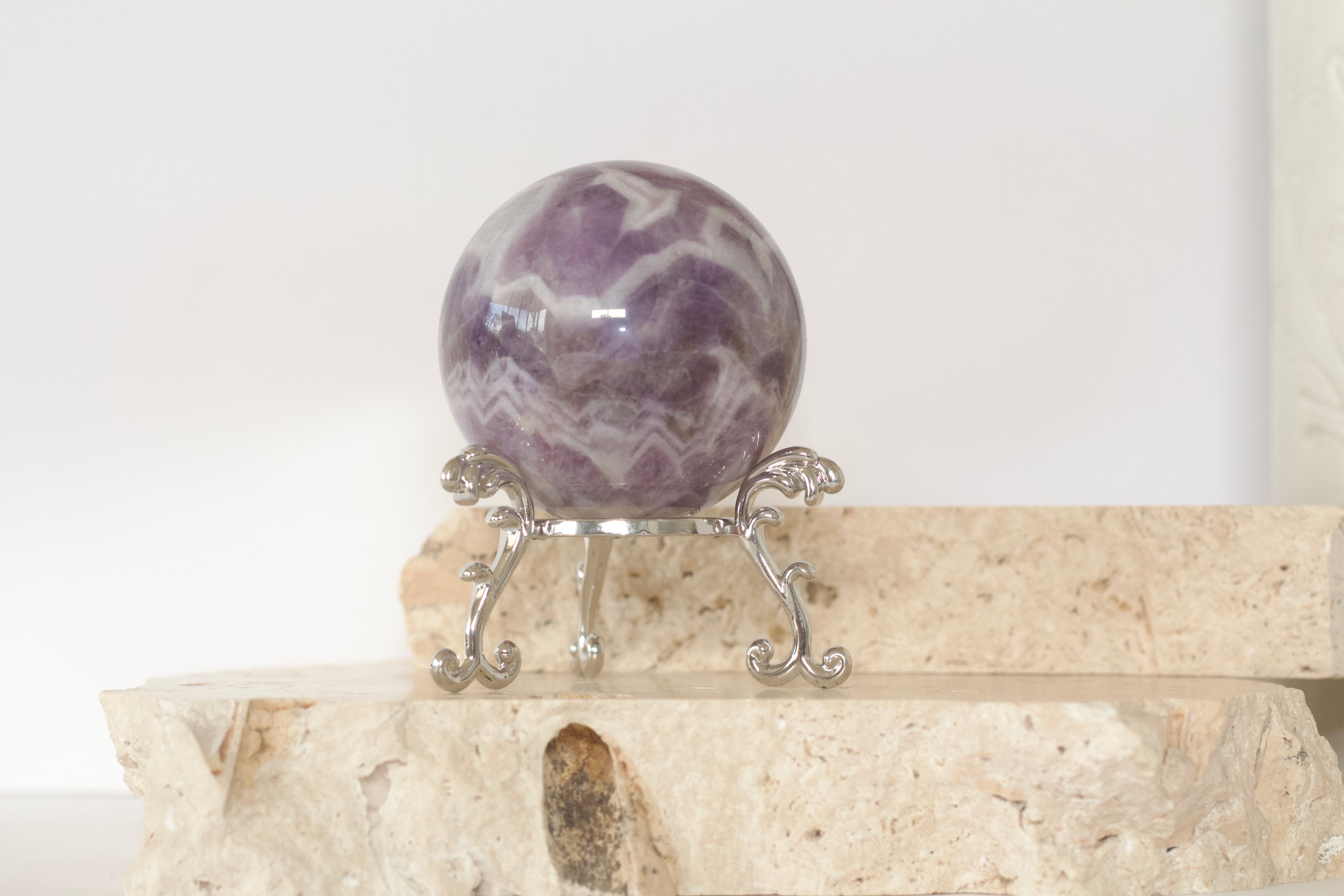 Chevron Amethyst Sphere 6.2cm