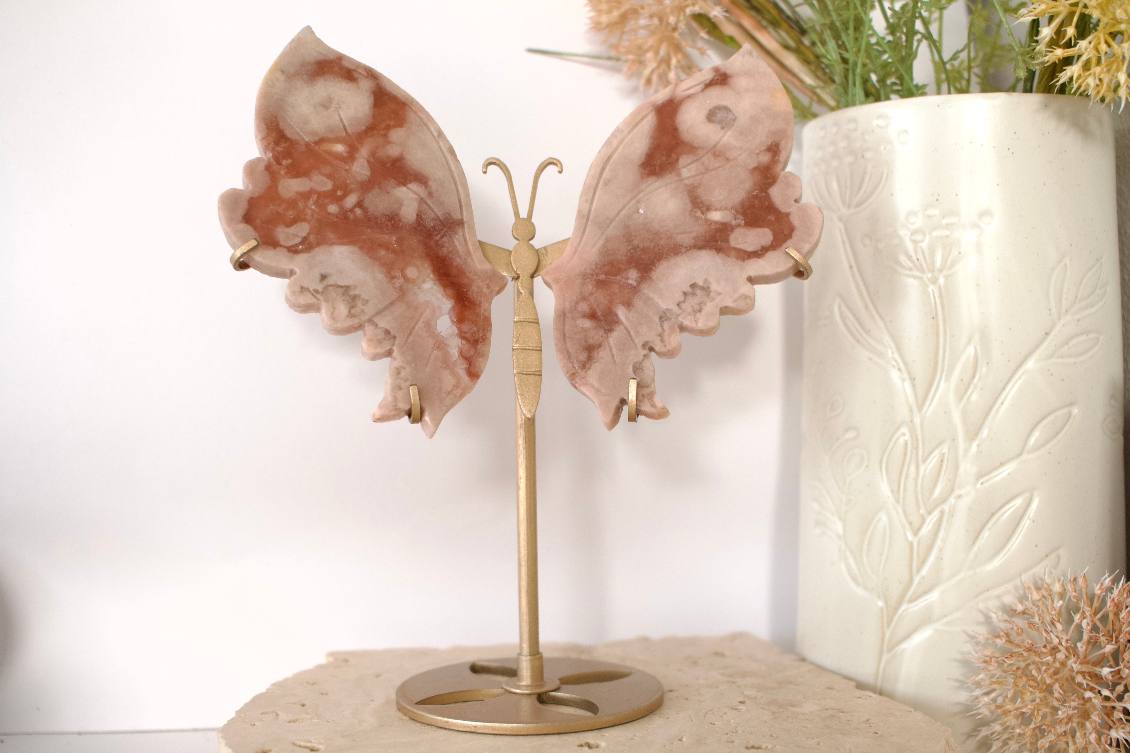 Pink Amethyst Wings on Stand | 19cm