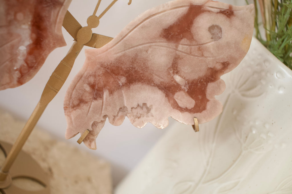 Pink Amethyst Wings on Stand | 19cm