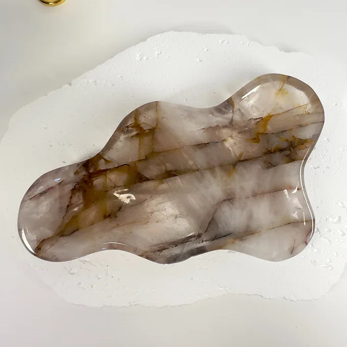 Fire Quartz + Golden Healer Statement Dish 🔥 18cm