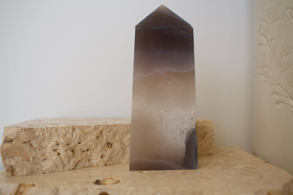 Sugar Druzy Agate Tower 12cm