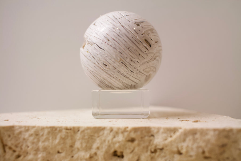 White Crazy Lace Agate Sphere 5.4cm
