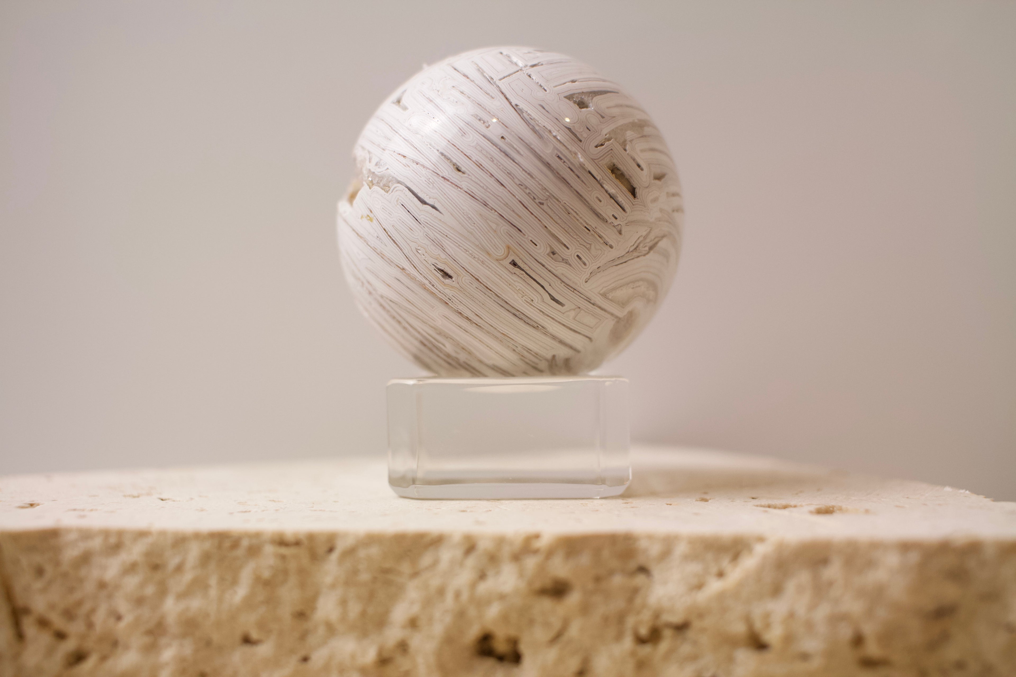 White Crazy Lace Agate Sphere 5.4cm