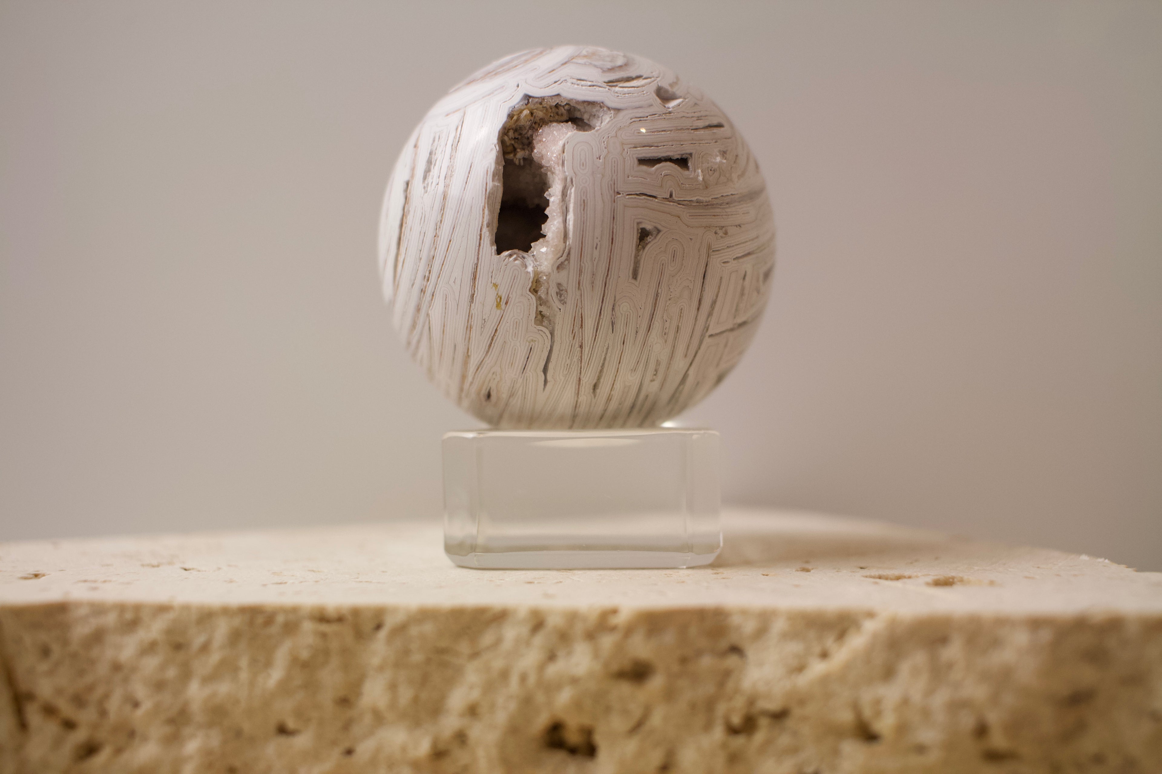 White Crazy Lace Agate Sphere 5.4cm