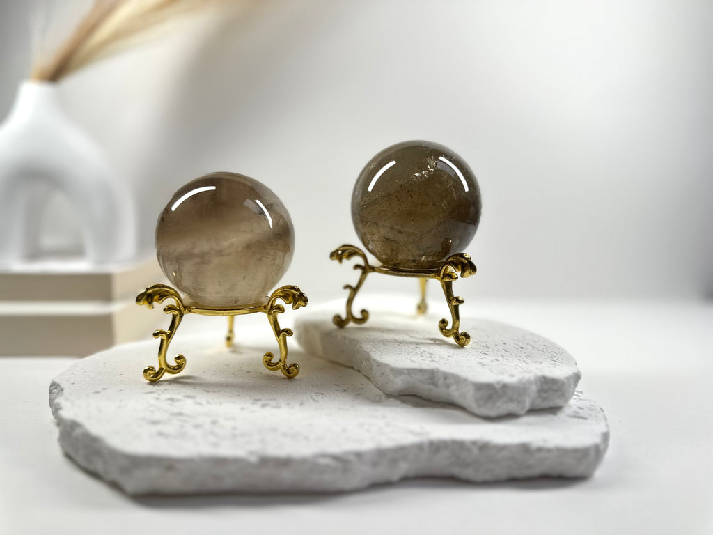 Smokey Quartz Spheres ~6cm