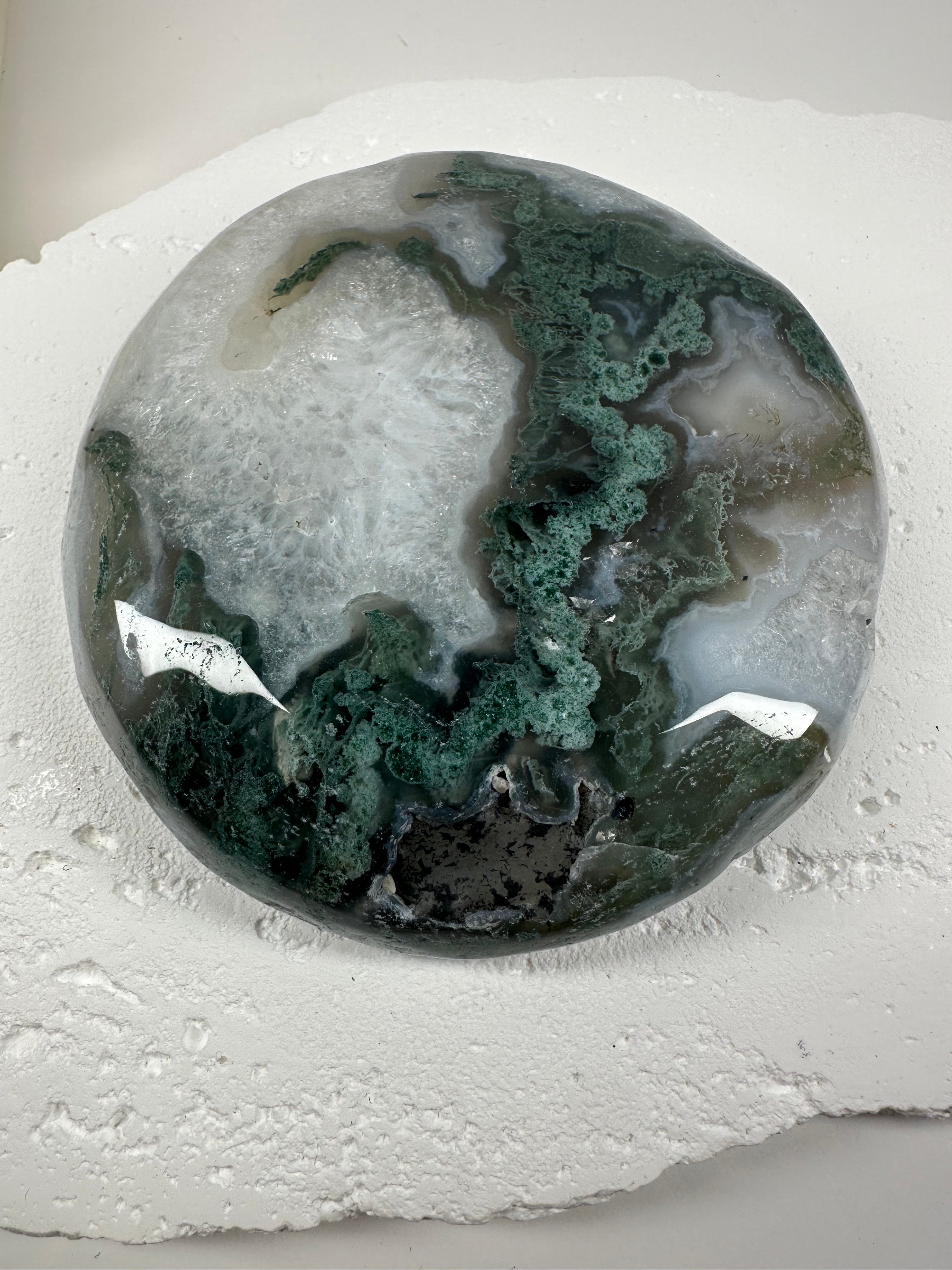 Moss Agate Shallow Bowl 10.5cm