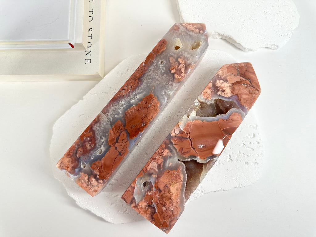Pink Agate Towers 18cm