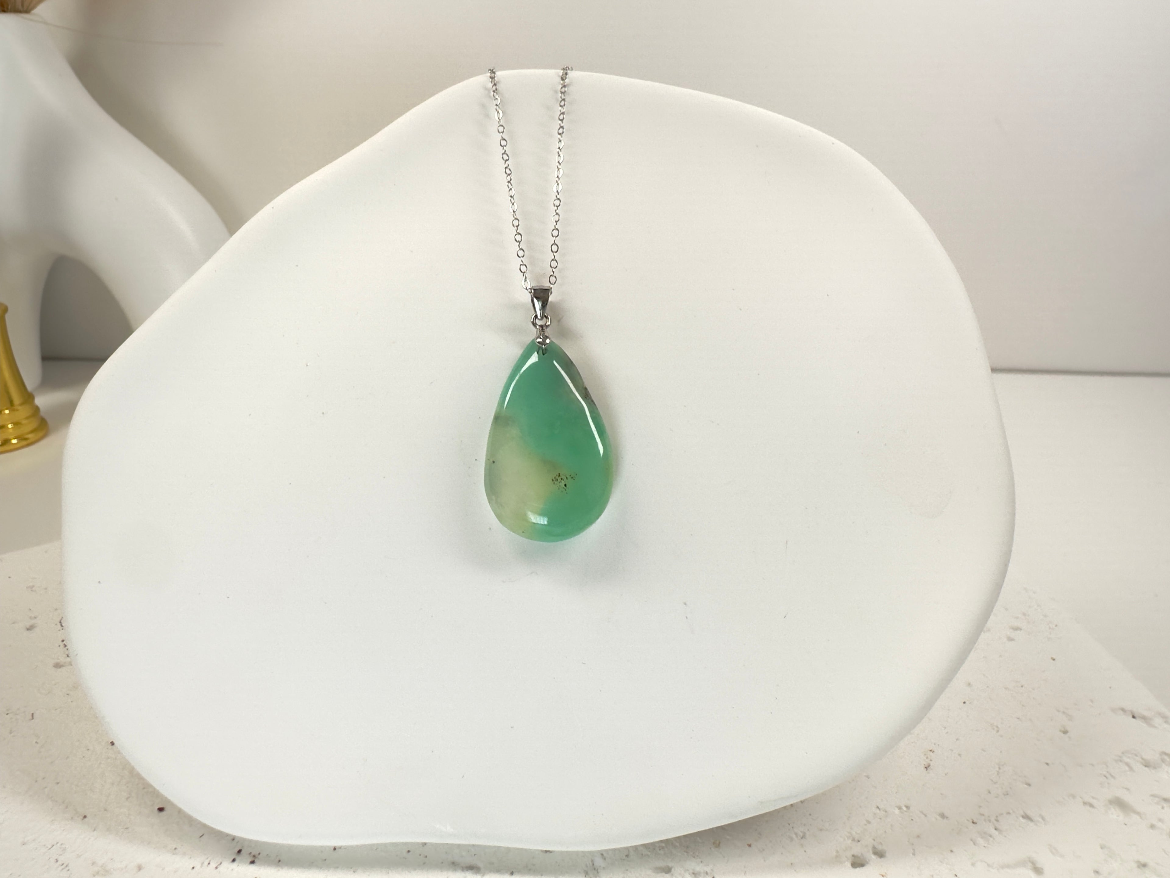 Transparent Chrysocolla Pendant