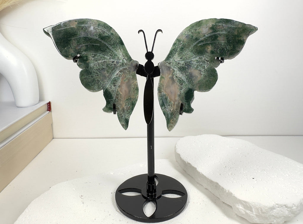 Moss Agate Wings 15cm
