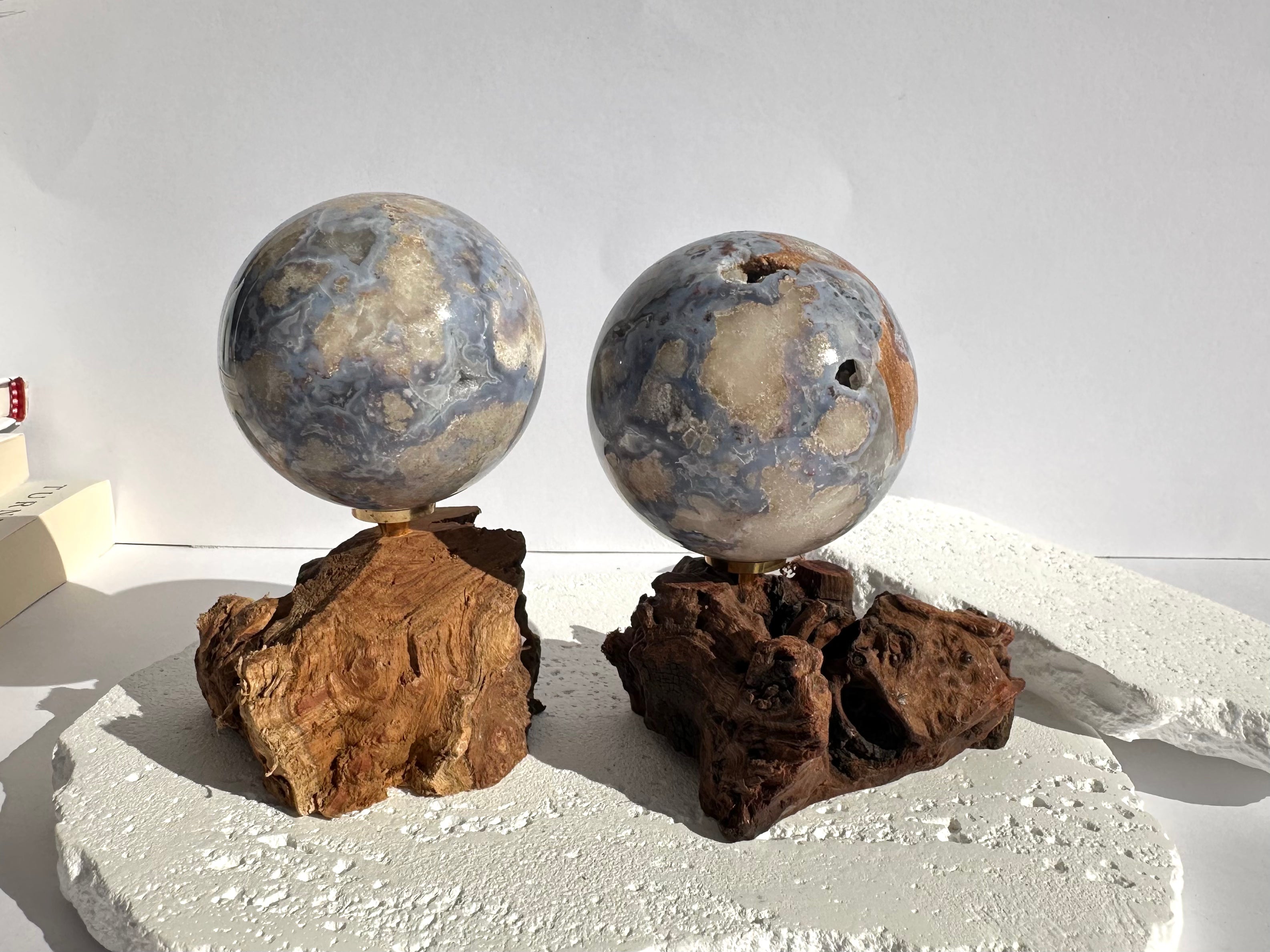 Blue Flower Agate Sphere 7cm