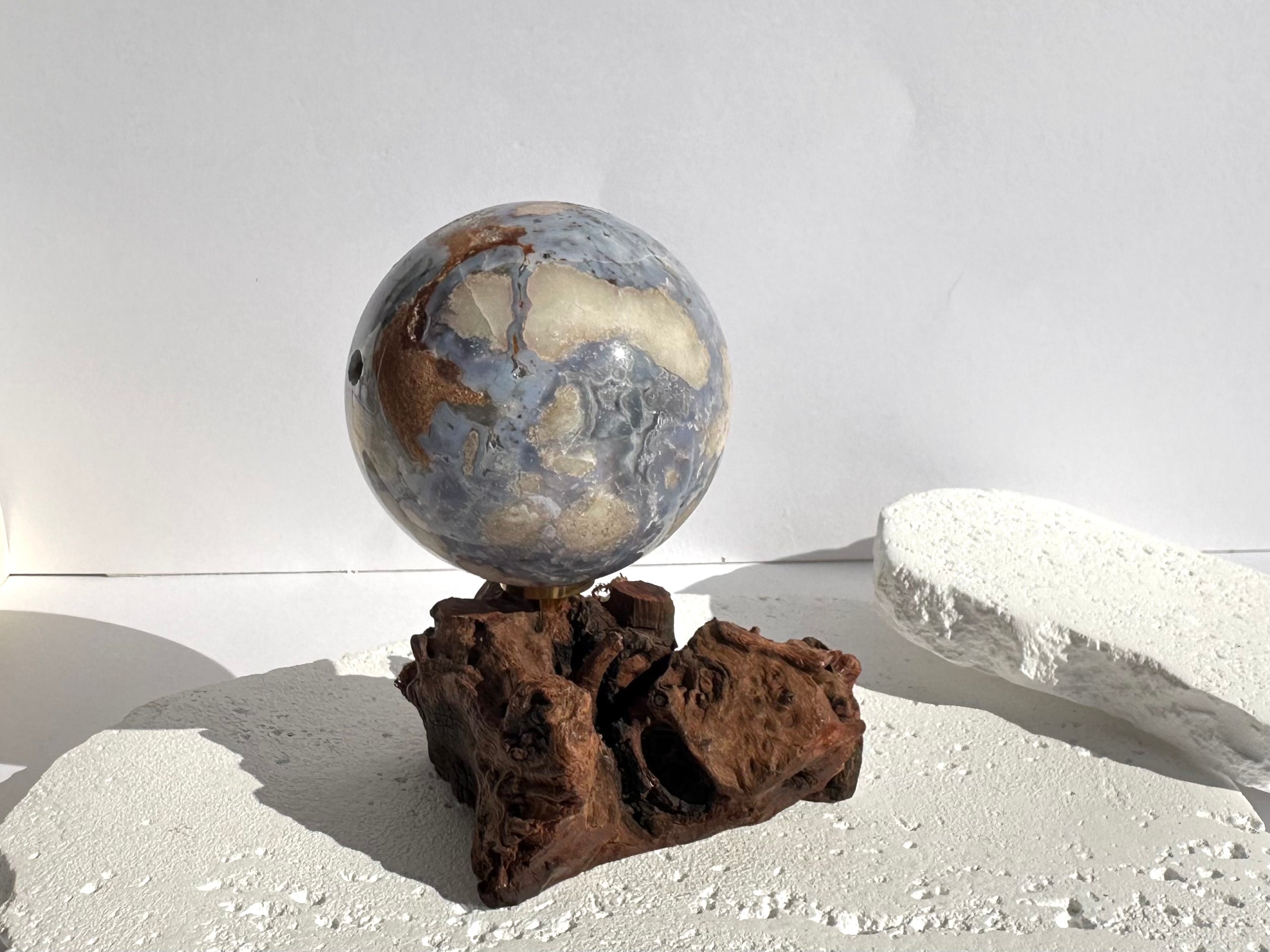 Blue Flower Agate Sphere 7cm