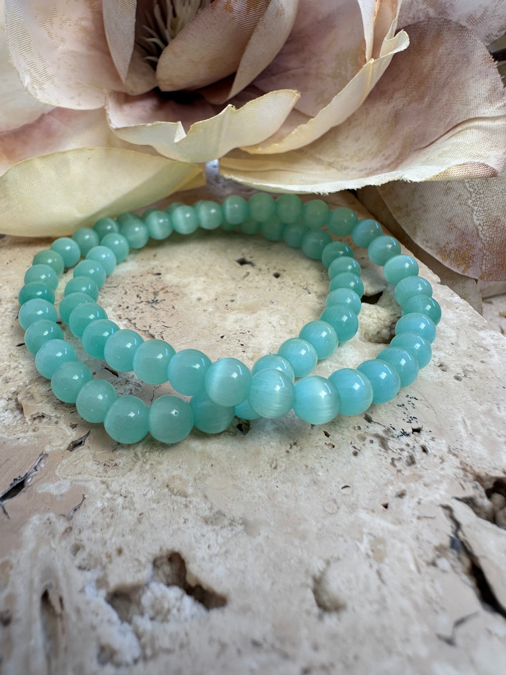 Selenite Beaded Bracelets 6cm