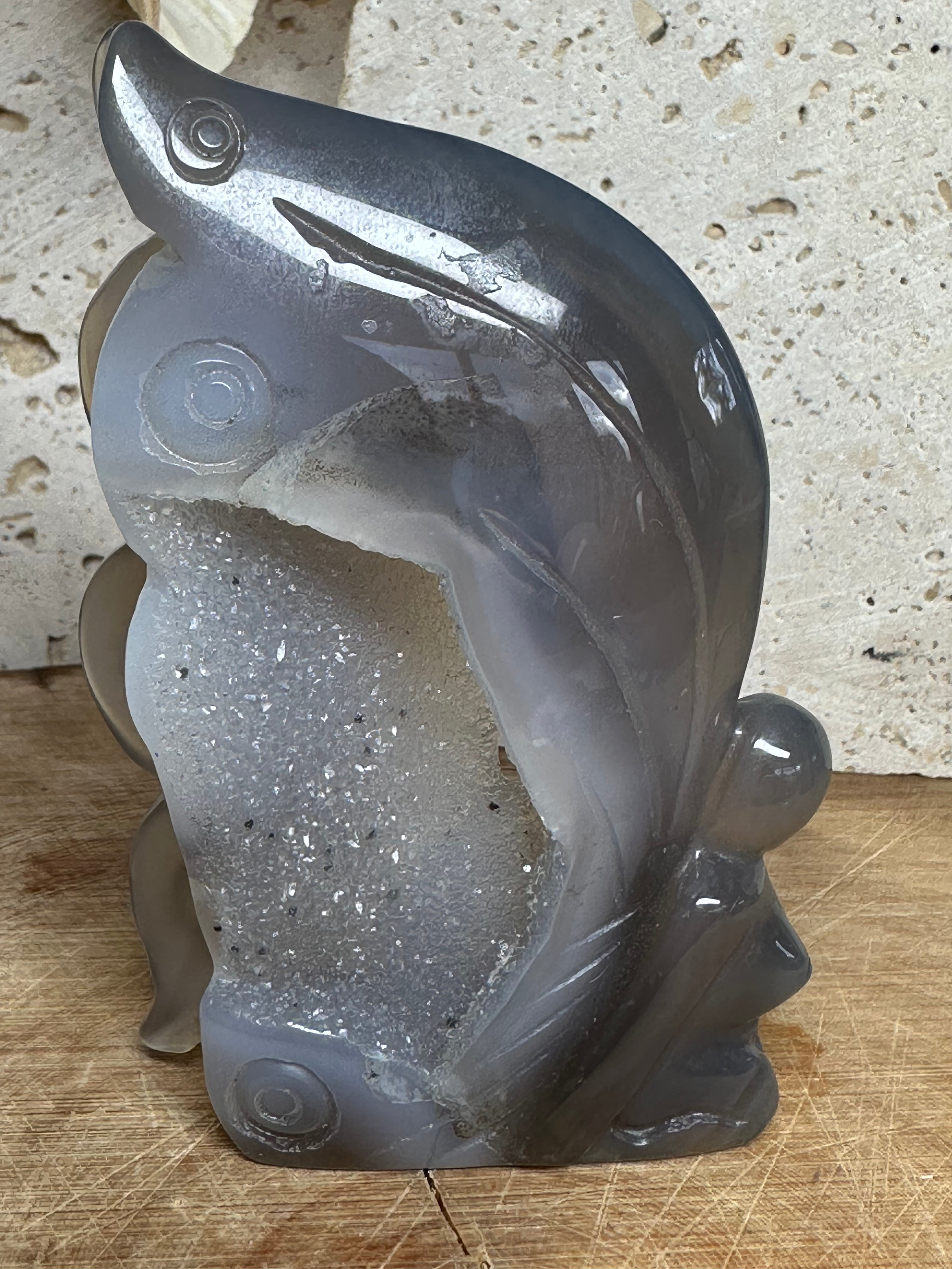 Drusy Agate Fairy Carving