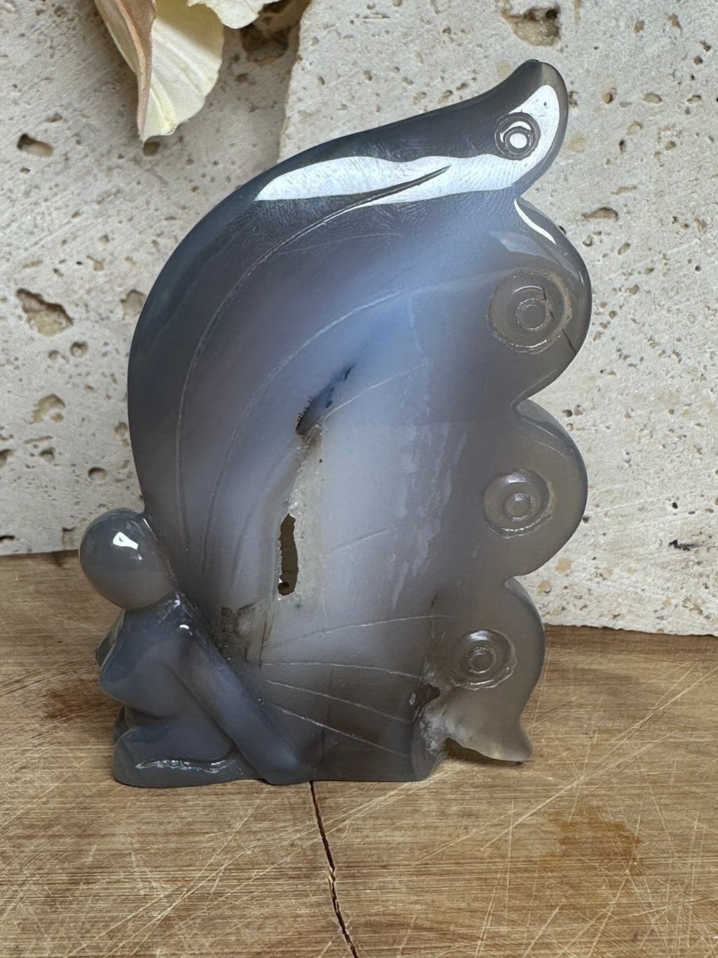 Drusy Agate Fairy Carving