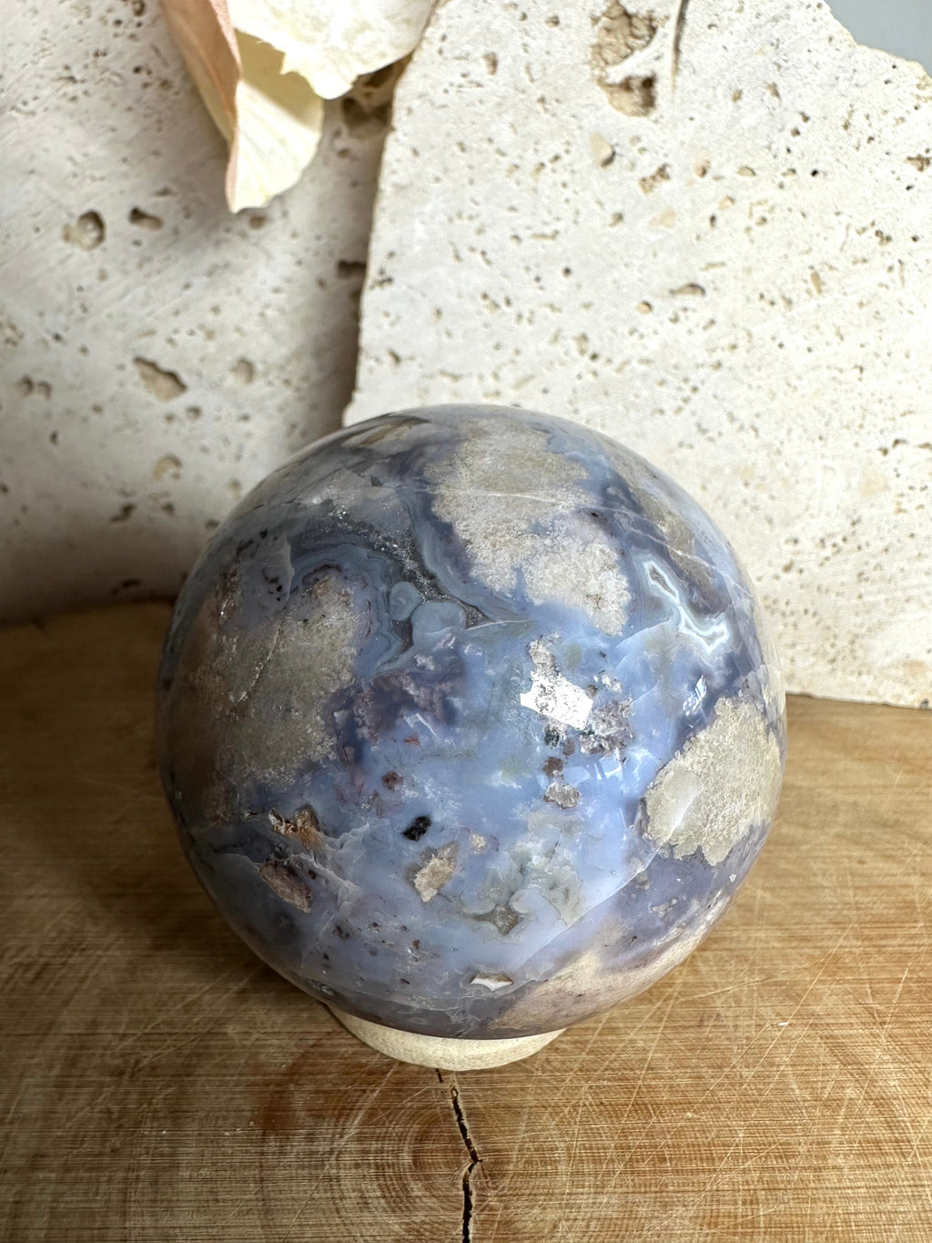 Blue Flower Agate Sphere