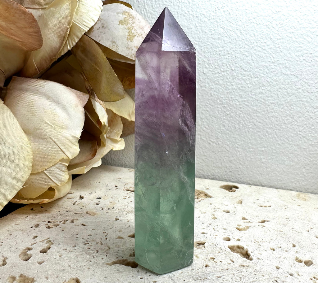 Fluorite Tower with Mica Inclusions 9cm