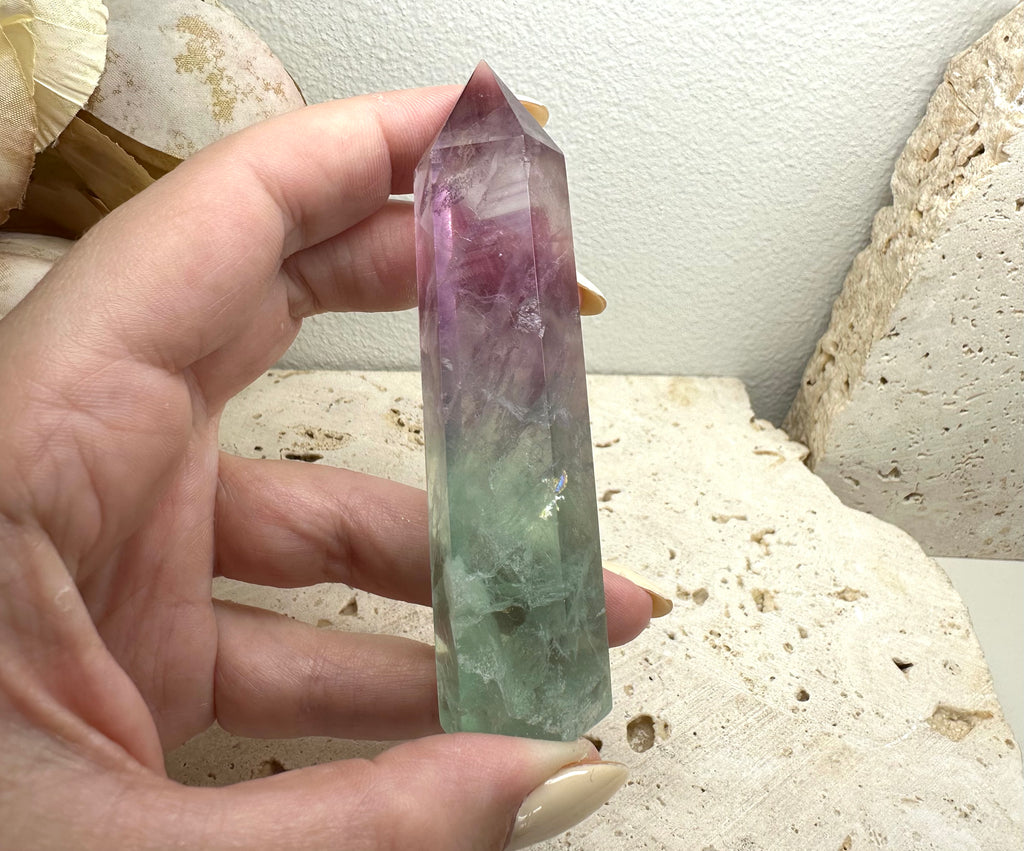 Fluorite Tower with Mica Inclusions 9cm