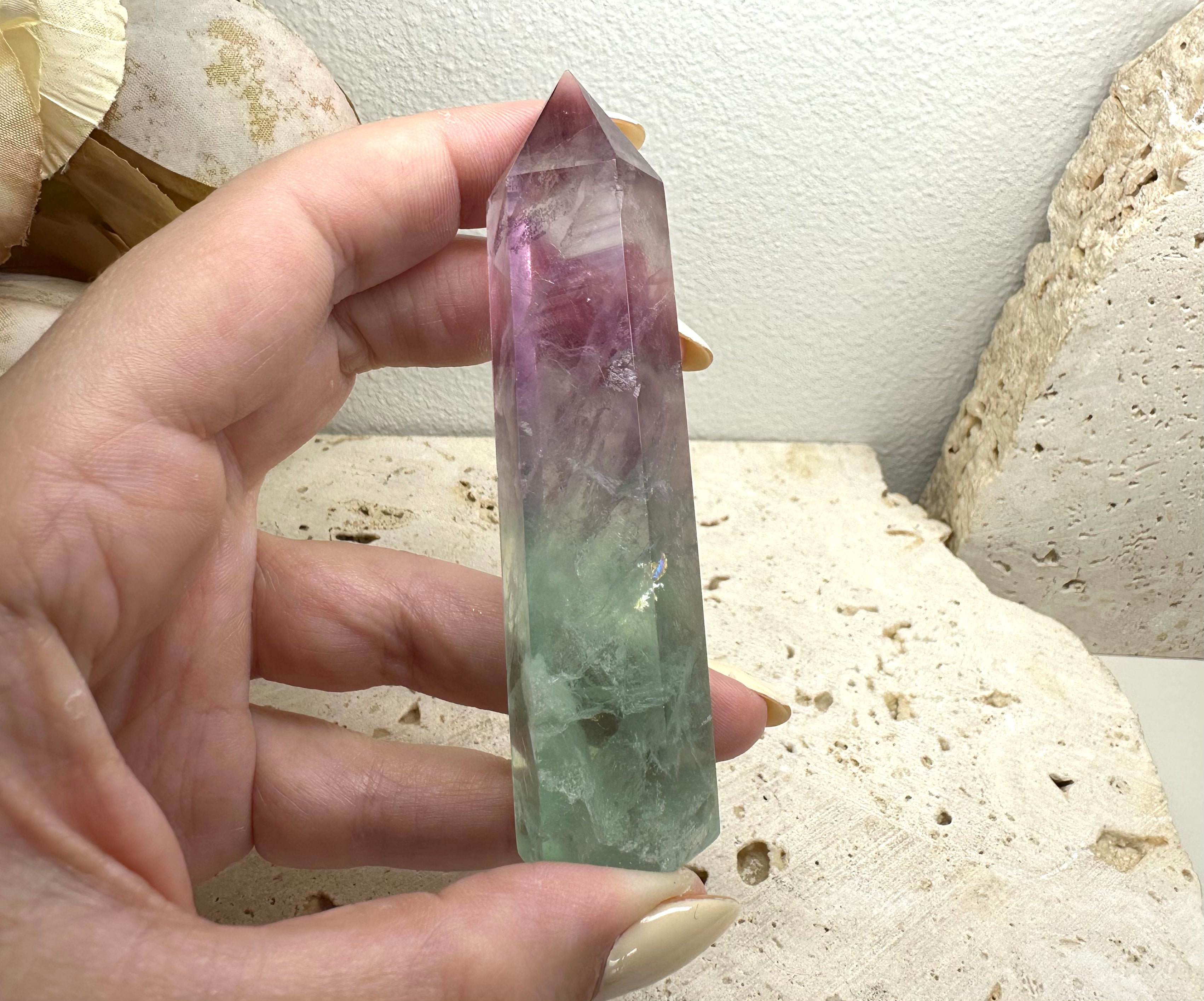 Fluorite Tower with Mica Inclusions 9cm