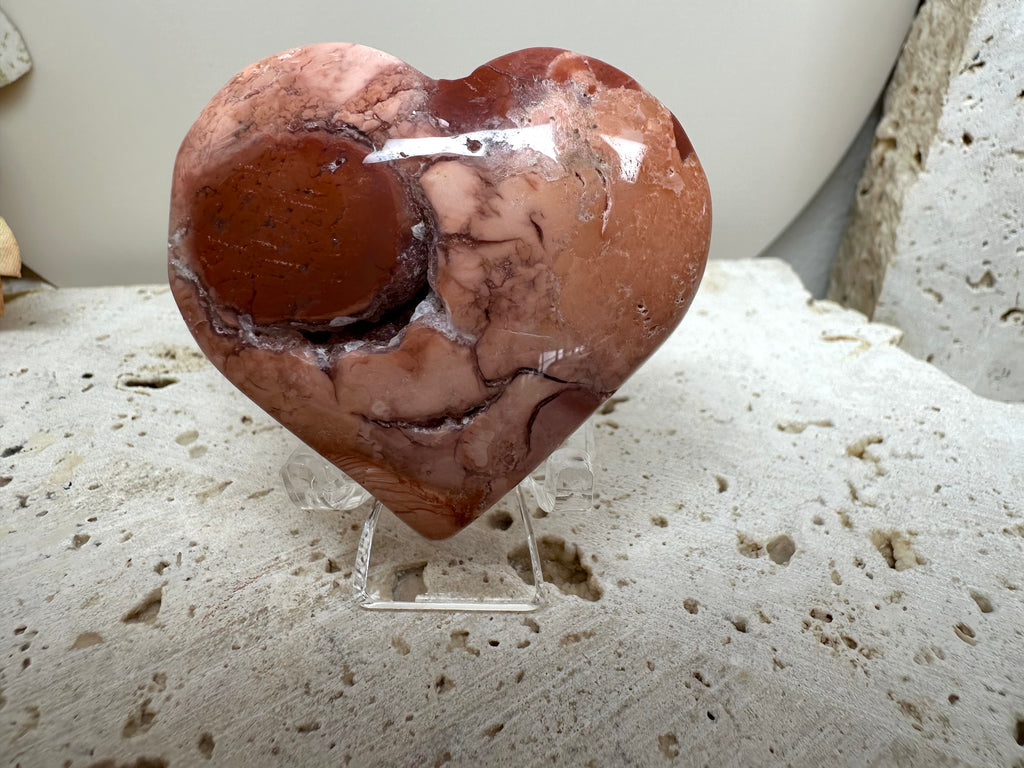 Pink Agate Hearts