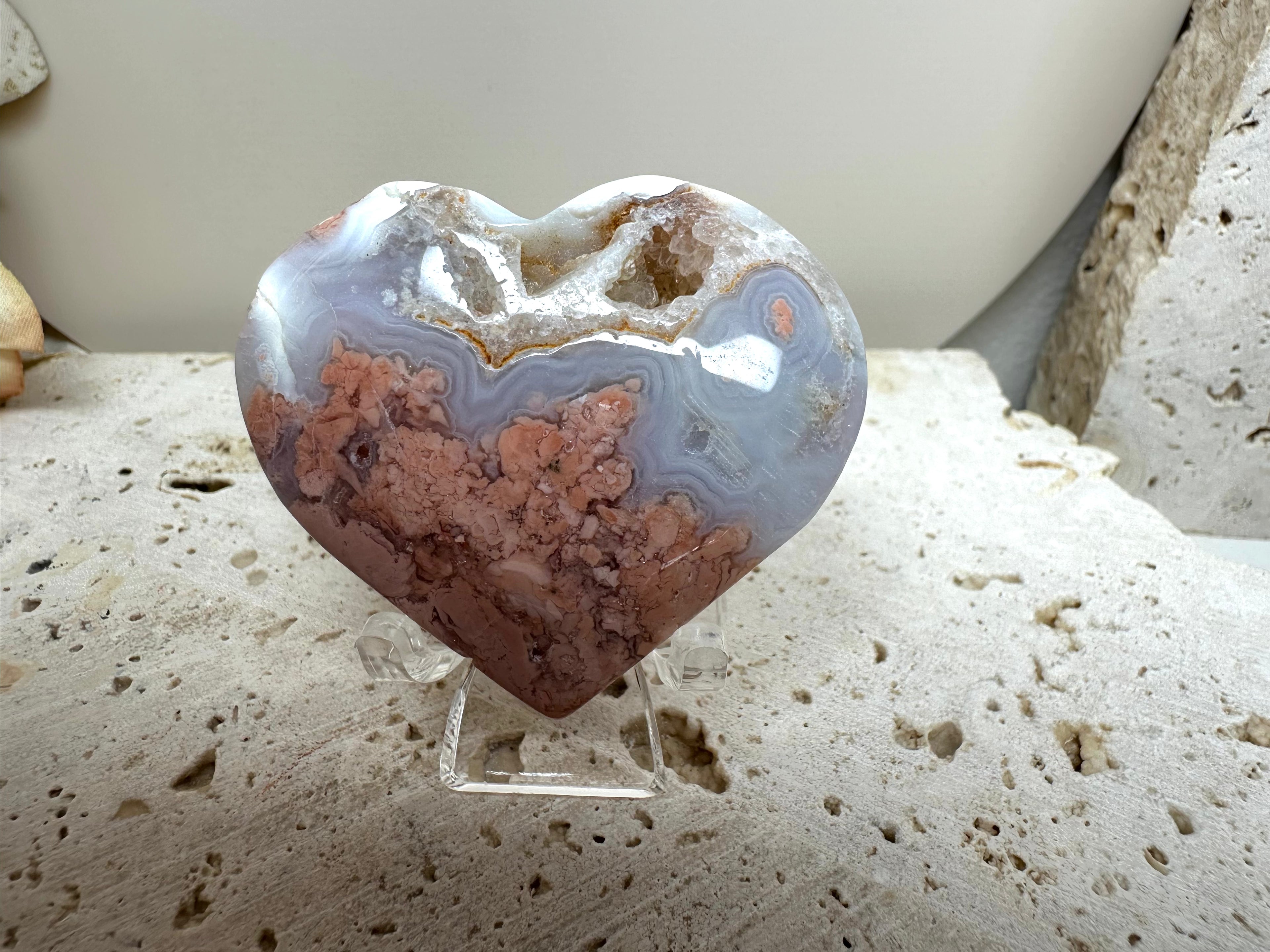 Pink Agate Hearts
