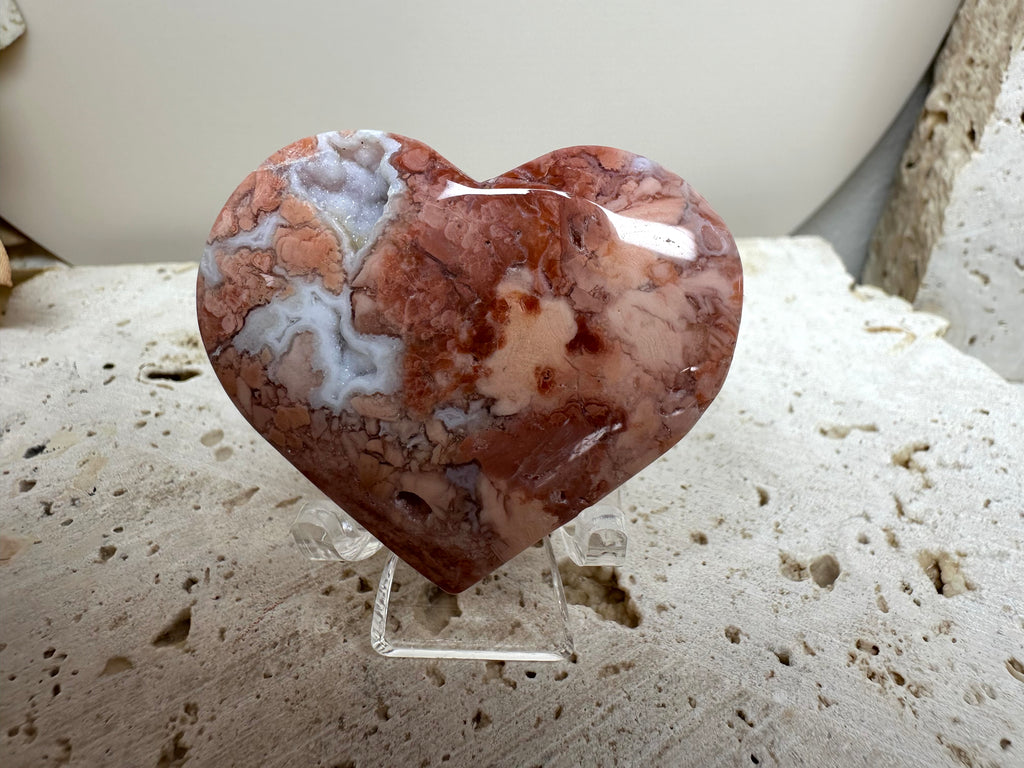 Pink Agate Hearts