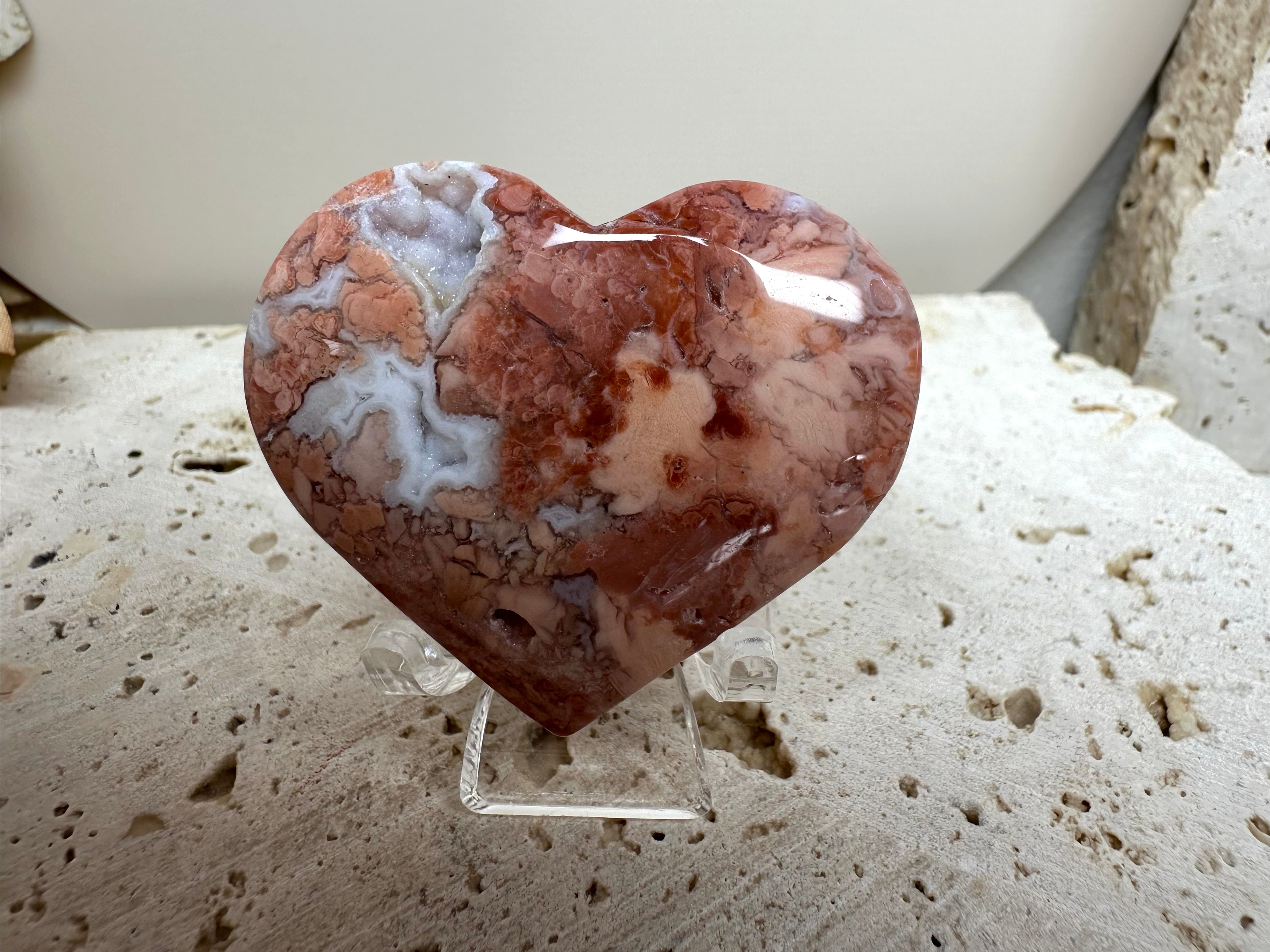 Pink Agate Hearts