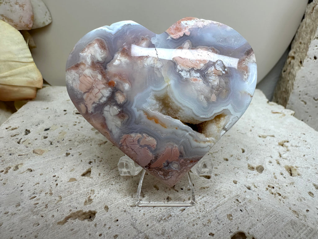 Pink Agate Hearts
