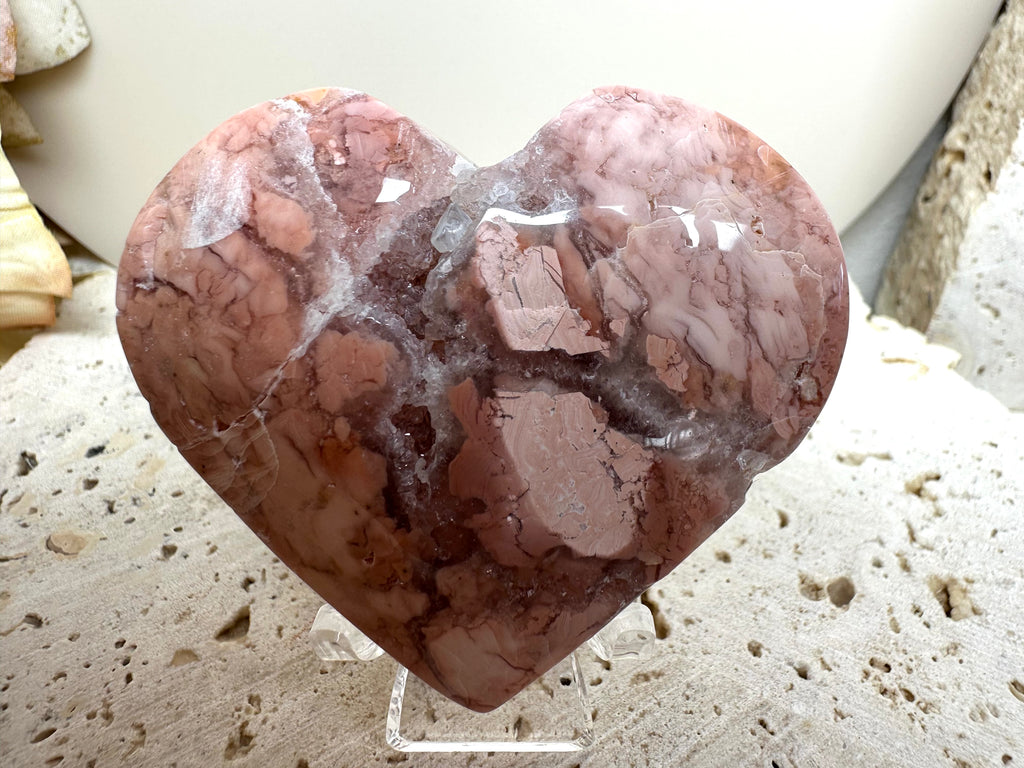 Pink Agate Hearts