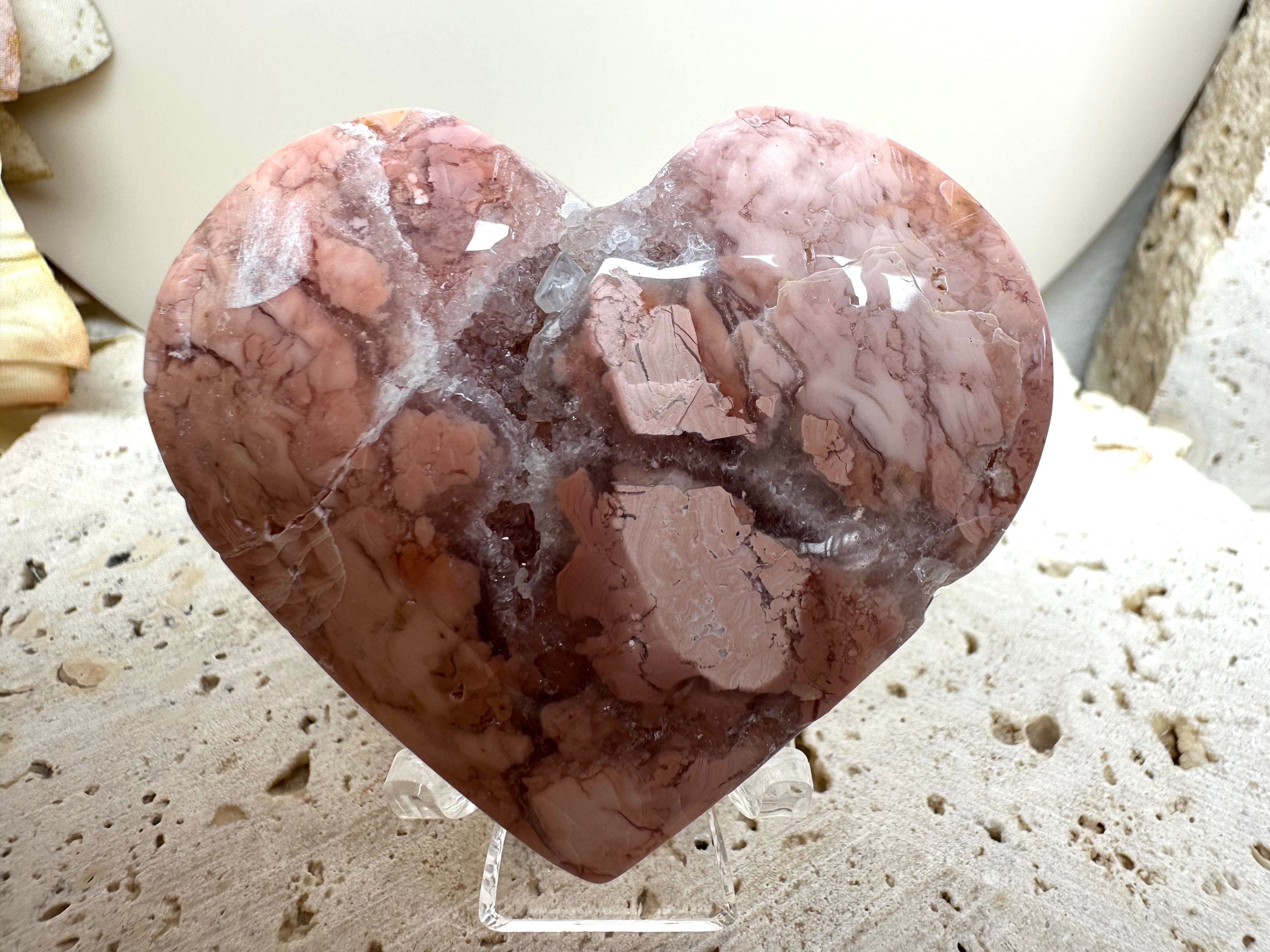 Pink Agate Hearts