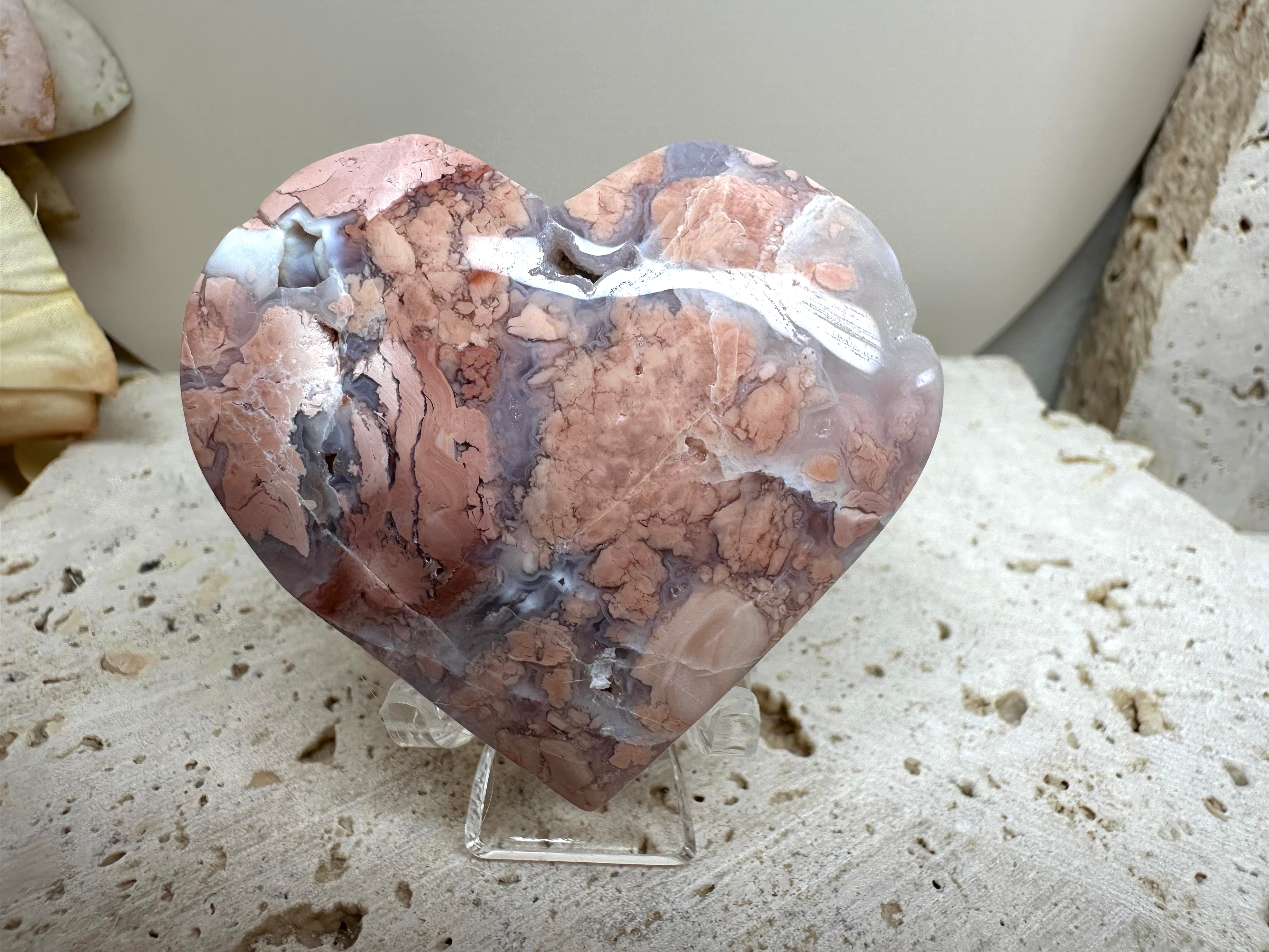 Pink Agate Hearts