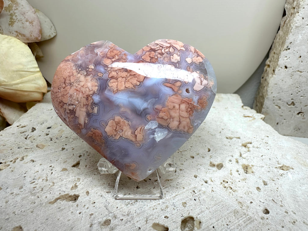 Pink Agate Hearts
