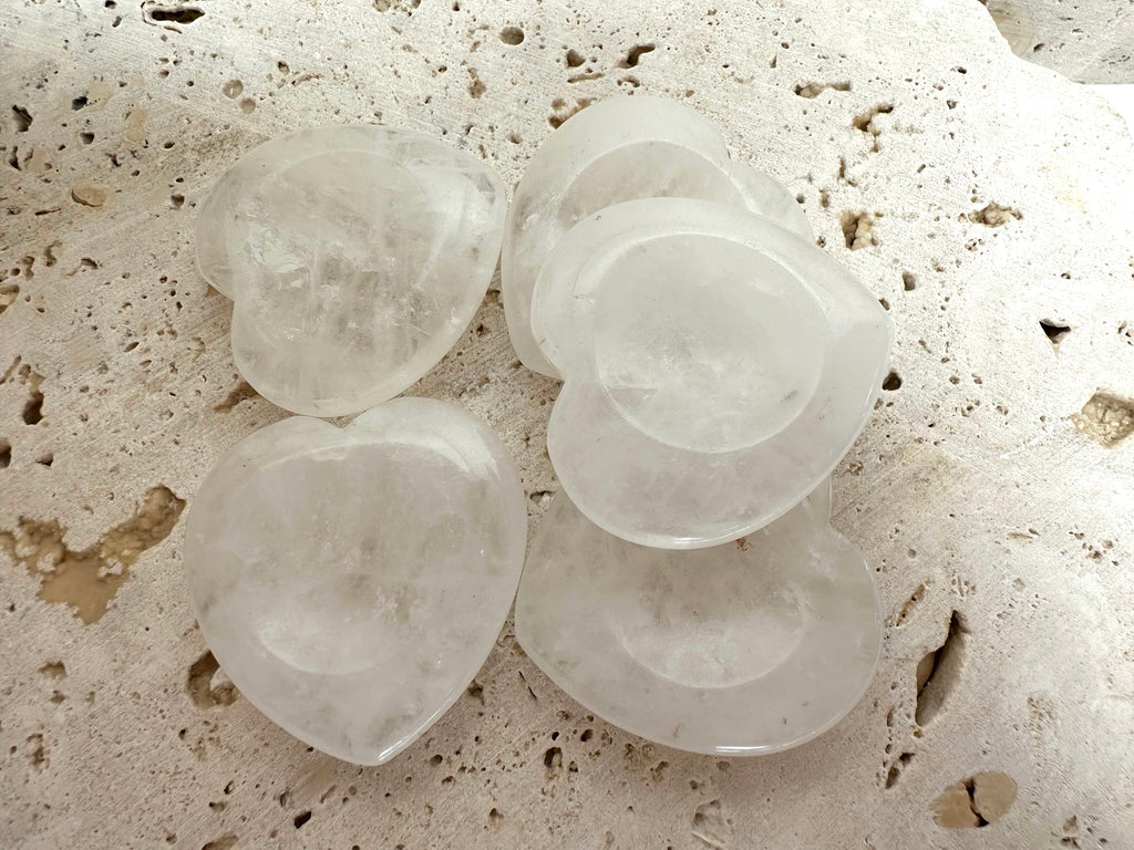 Clear Quartz (no)Worry Stone / Sphere Holder