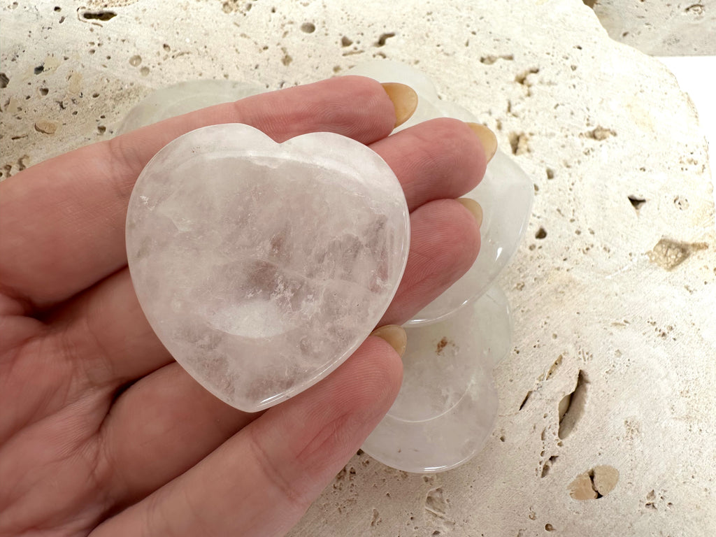 Clear Quartz (no)Worry Stone / Sphere Holder