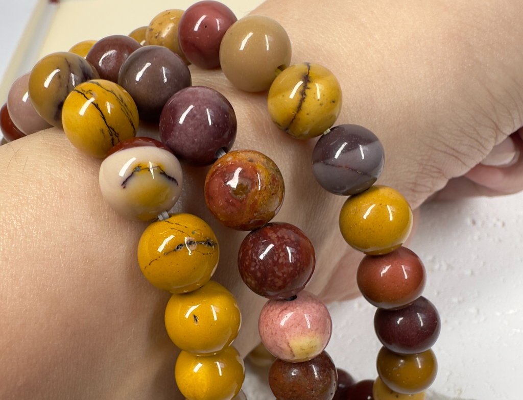 Mookaite Beaded Bracelet 8cm